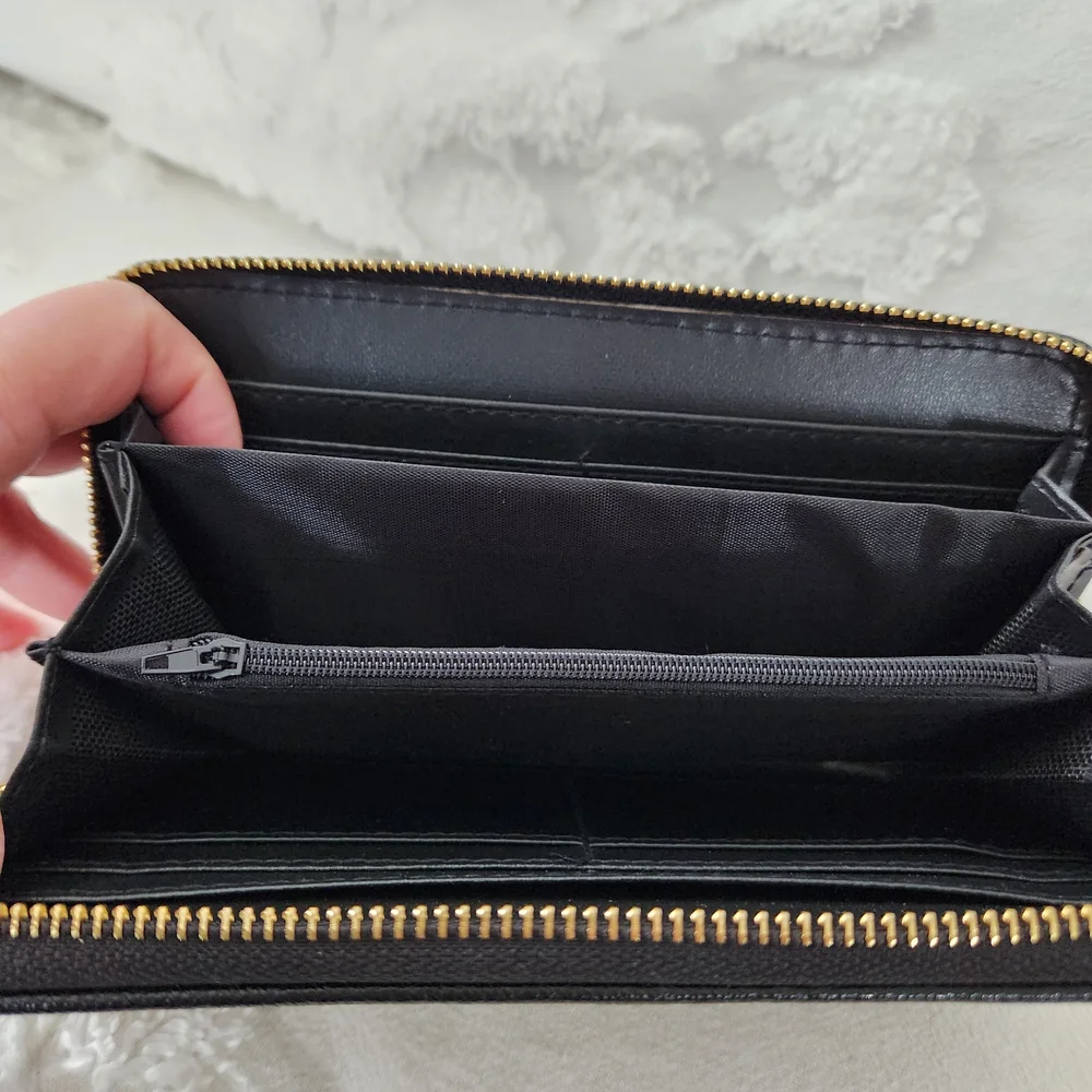 NWT Black and Gold Studded Wallet